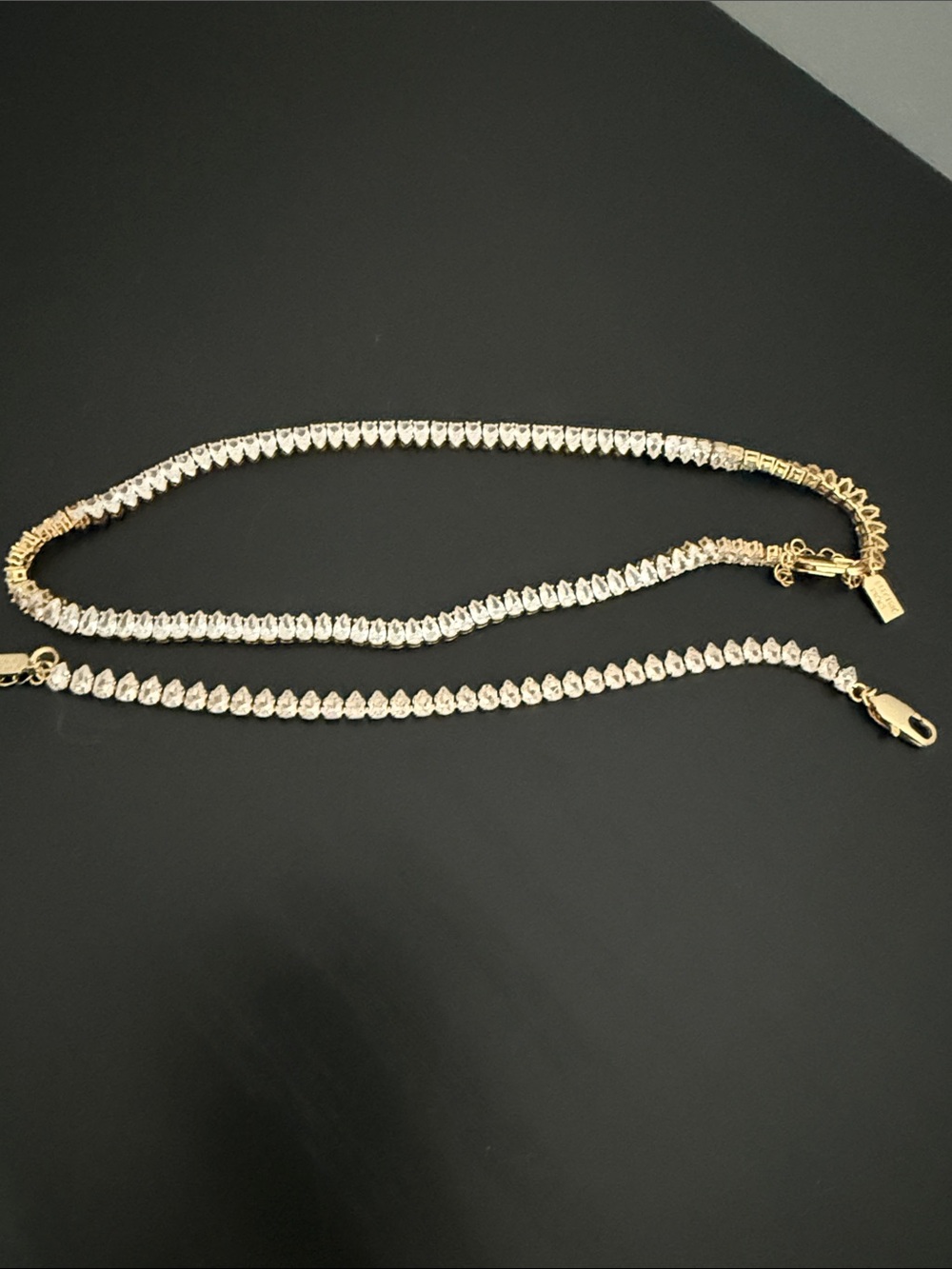 Delicate Gold-Tone Crystal Tennis Necklace - Women's Sparkling Necklace